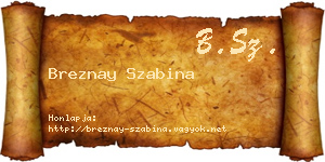Breznay Szabina névjegykártya